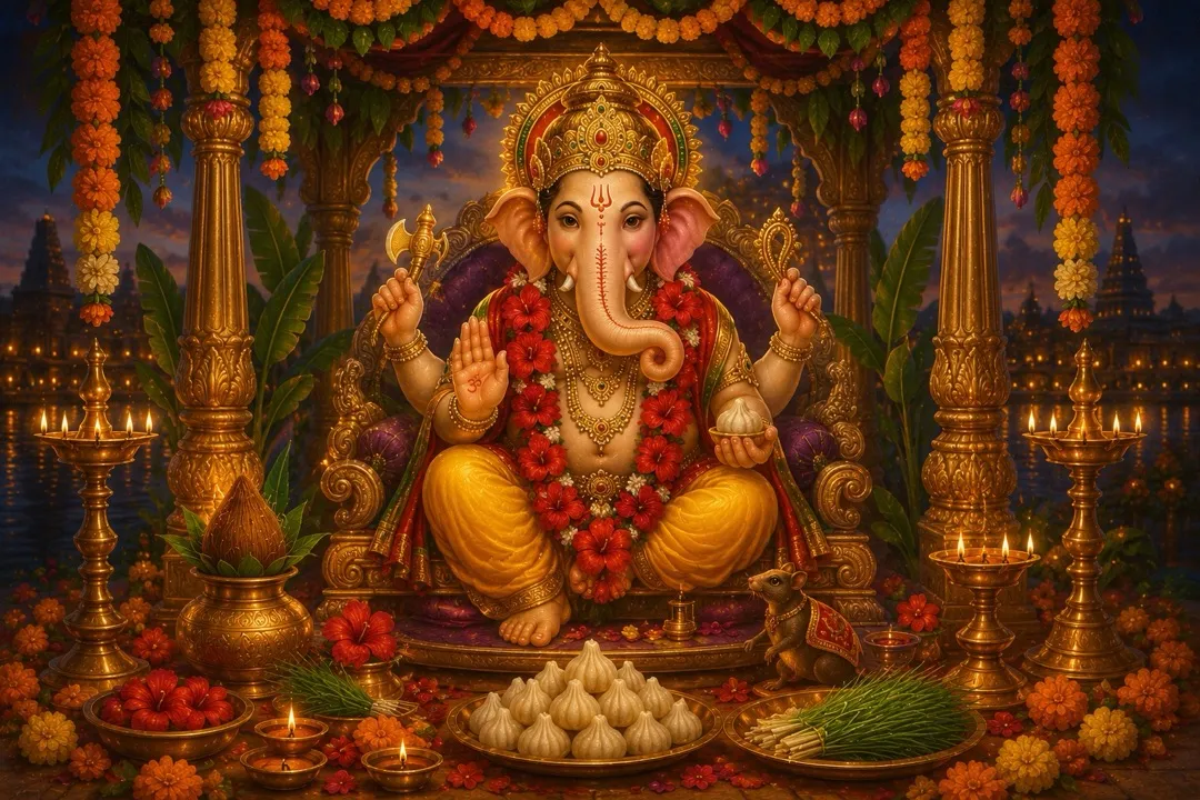 Painting for the Ganesh Chaturthi Puja