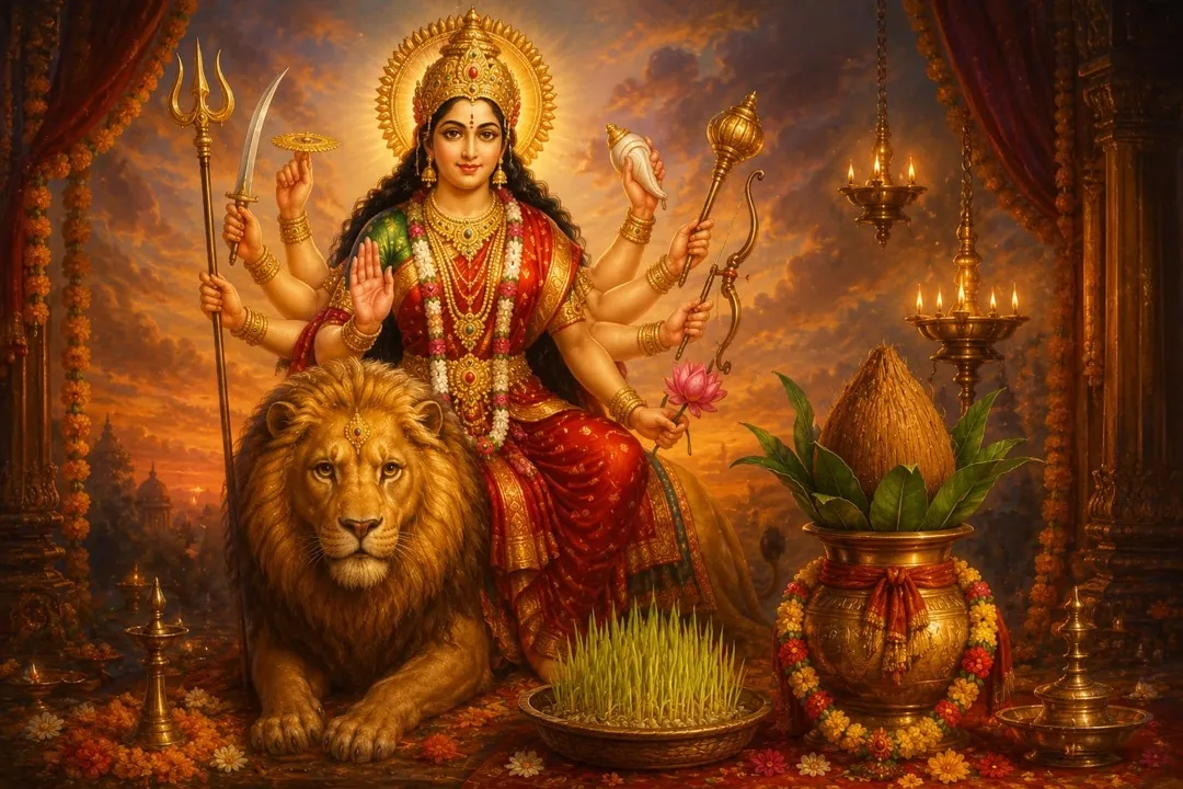 Painting for the Navratri Durga Puja