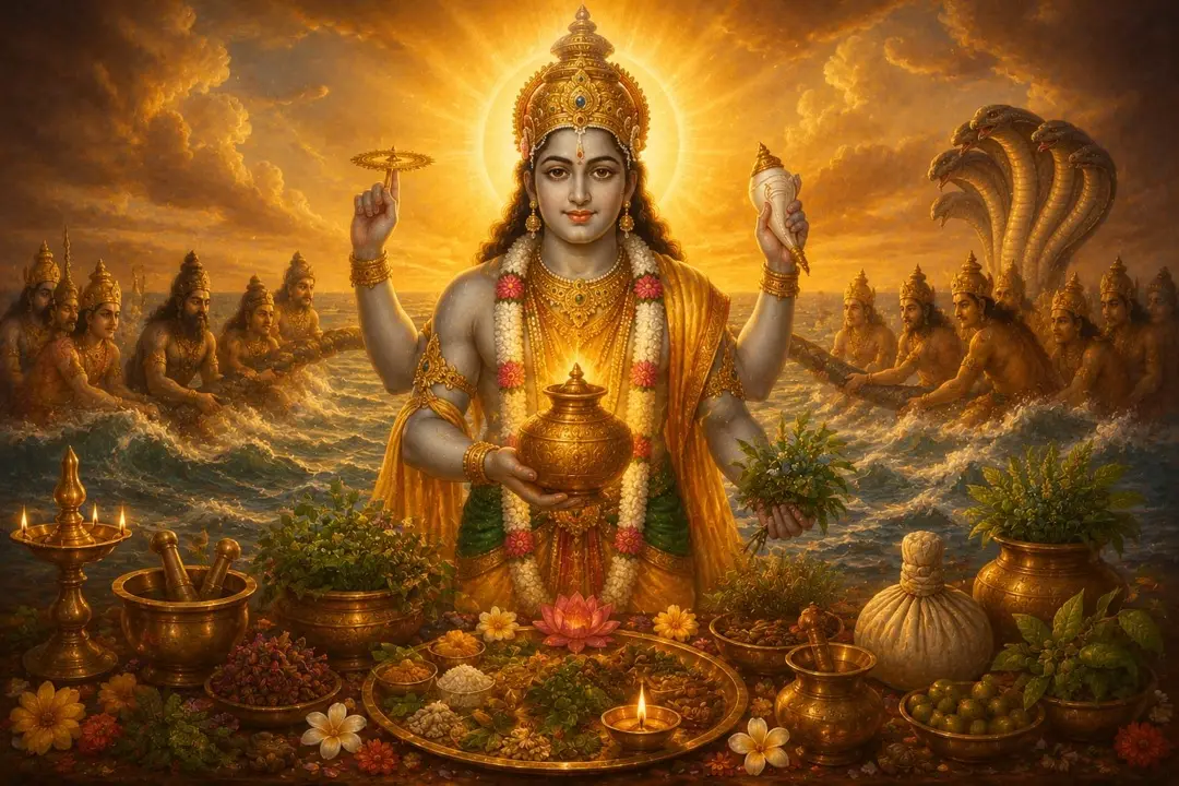Painting for the Dhanvantari Puja